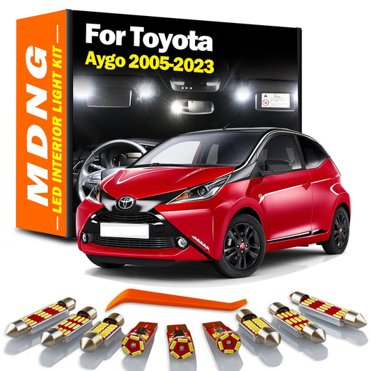 Car Interior Indoor LED Bulbs Light Kit For Toyota Aygo X MK1 MK2 MK3 X-Style X-Cite X-Wave 2005- 2018 2019 2020 2021 2022 2023