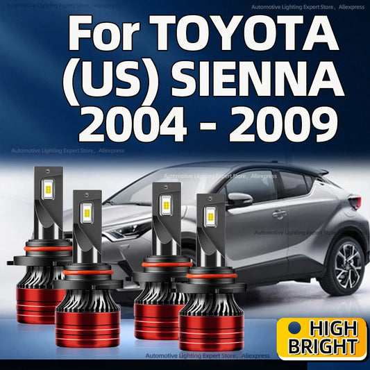 2/4Pcs LED car Headlight 28000LM 6000K Lamp HB3 HB4 CSP Chip Light For TOYOTA (US) SIENNA 2004 2005 2006 2007 2008 2009