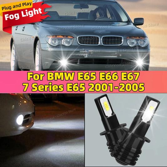 2PCS Car LED Fog Light Lamp Bulb For BMW E65 E66 E67 7 Series E65 2001 2002 2003 2004 2005 Replace Bulbs Accessories White