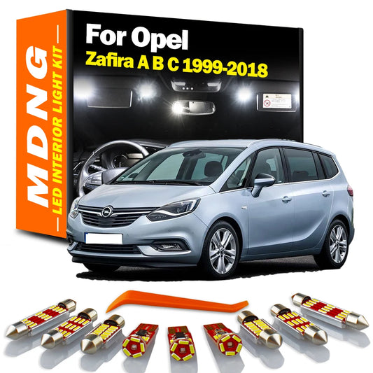 MDNG Car Trunk Bulbs Canbus For Opel Vauxhall Zafira A B C 1999- 2008 2010- 2015 2016 2017 2018 LED Interior Map Dome Light Kit