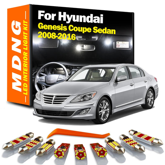 MDNG Canbus Interior LED Light Kit For Hyundai Genesis Coupe Sedan 2008 2009 2010 2011 2012 2013 2014 2015 2016 Car Accessories