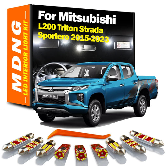 11Pc LED Bulb Interior Reading Light Kit For Mitsubishi L200 Triton Strada Sportero 2015 2016 2017 2018 2019 2020 2021 2022 2023