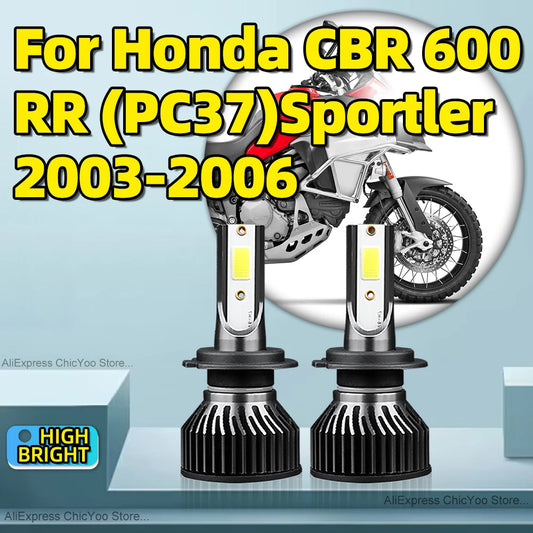 Motorcycle H7 LED Headlight 30000LM 6000K Bulbs with Fan Cooling For Honda CBR 600 RR PC37 Sportler 2003 2004 2005 2006