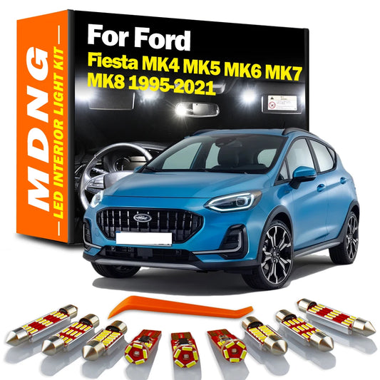 MDNG Accessories For Ford Fiesta MK4 MK5 MK6 MK7 MK8 1995-2018 2019 2020 2021 LED Interior Reading Light Kit Indoor Bulb Canbus