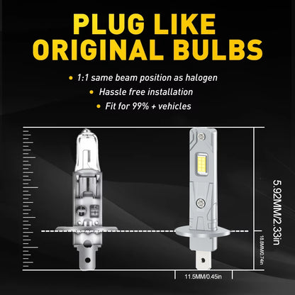2/4Pcs 25000LM LED Canbus Headlight Bulb 6000K Car Lamp For Peugeot 207 2009 2010 2011 2012 2013 Super Bright 12V