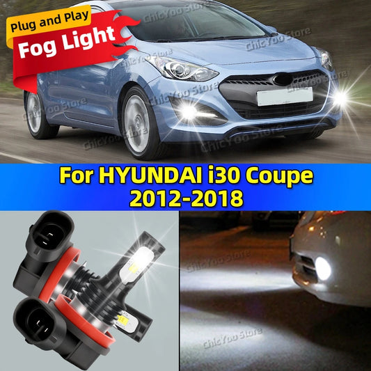 2x Front Fog Light Accessories LED Bulb 20000LM Ultra Bright Lamp For HYUNDAI i30 Coupe 2012-2018 2013 2014 2015 2016 2017
