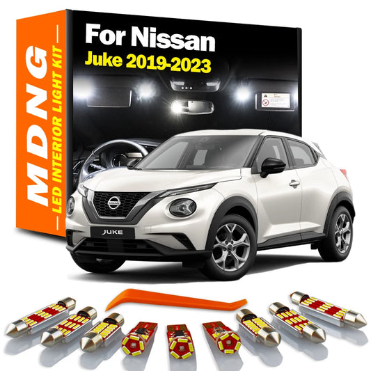 11Pcs Canbus Interior LED Bulbs Map Dome Trunk License Plate Light Kit For Nissan Juke 2019 2020 2021 2022 2023 Sun Visor Lamp