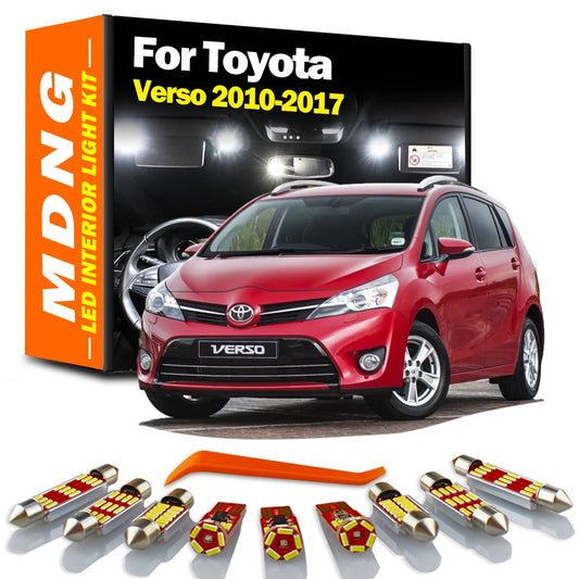 13Pcs LED Interior Map Roof Trunk Plate Light Kit Canbus For Toyota Verso 2010 2011 2012 2013 2014 2015 2016 2017 Indoor Bulbs