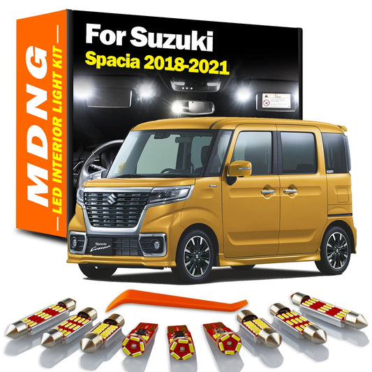 MDNG 6Pcs For Suzuki Spacia 2018 2019 2020 2021 Vehicle Lamp LED Interior Dome Map Trunk Light Kit Car Led Bulbs Canbus No Error