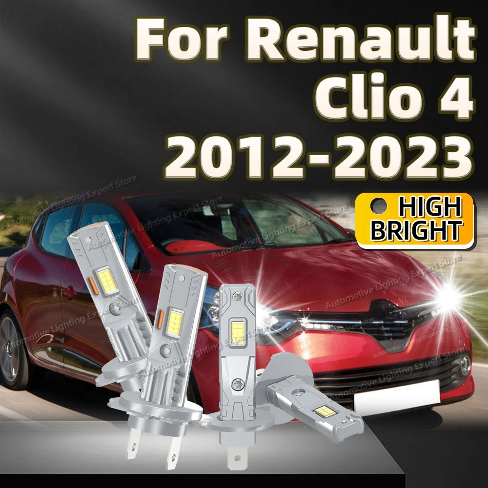 2/4Pcs 6000K Super Bright LED Headlight Bulb Kit Driving Light For Renault Clio 4 2012-2023 2013 2014 2015 2016 2017 2018 2019
