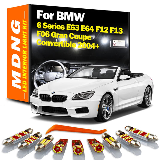 MDNG Canbus LED Interior Reading Map Light Kit For BMW 6 Series E63 E64 F12 F13 F06 Gran Coupe Convertible 2004+ Car Trunk Bulbs