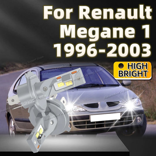 H4 Hi-Lo Beam LED Headlight Bulbs 25000LM 6000K White Light Plug & Play For Renault Megane 1 1996 1998 1999 2000 2001 2002 2003