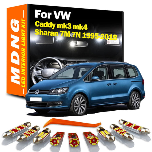 MDNG Canbus For Volkswagen VW Caddy mk3 mk4 Sharan 7M 7N 2005 2007 2013 2015 2016 LED Interior Dome Light Kit Car Reading Bulbs