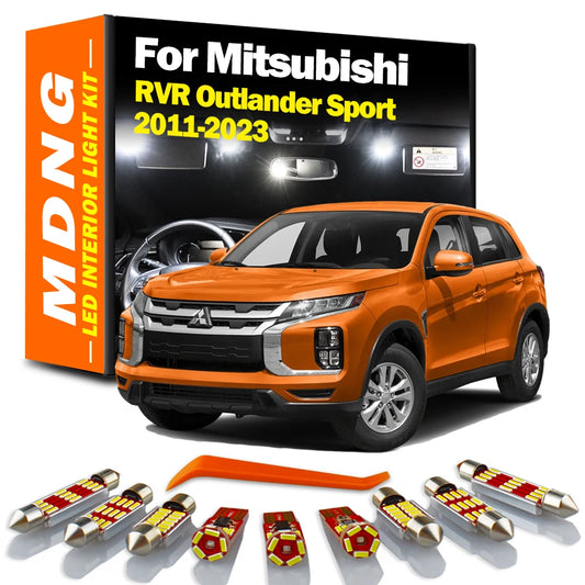 MDNG 11Pcs LED Interior Map Dome Light Kit For Mitsubishi RVR Outlander Sport 2011- 2018 2019 2020 2021 2022 2023 Accessories
