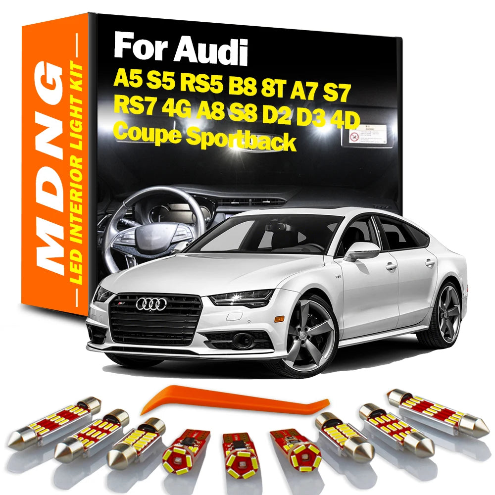 MDNG Canbus LED Interior Light Bulbs Kit For Audi A5 S5 RS5 B8 8T A7 S7 RS7 4G A8 S8 D2 D3 4D Coupe Sportback Car Accessories