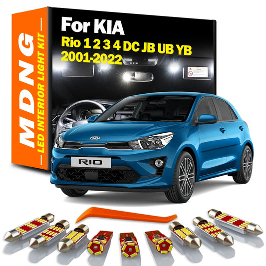 MDNG Canbus For KIA Rio 1 2 3 4 DC JB UB YB 2001-2019 2020 2021 2022 Vehicle Lamp LED Interior Dome Map Light Kit Car Led Bulbs