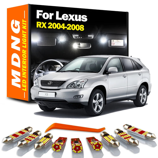20Pcs LED Interior Reading License Plate Light Kit For Lexus RX RX300 RX330 RX350 RX400h 2004 2005 2006 2007 2008 Map Trunk Bulb