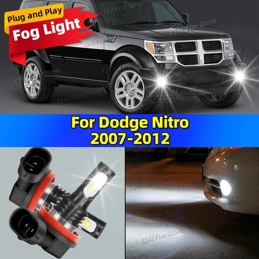 2x 6000K Front Fog Light Accessories LED Bulb 20000LM Ultra Bright Lamp For Dodge Nitro 2007 2008 2009 2010 2011 2012