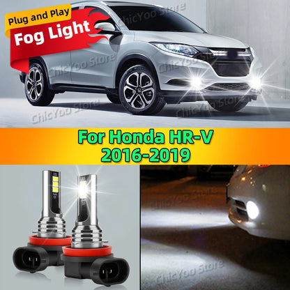 2Pcs 12V 6000K Front Fog Light LED Bulb Accessories Lamp Canbus For Honda HR-V HRV 2016 2017 2018 2019 Plug and Play