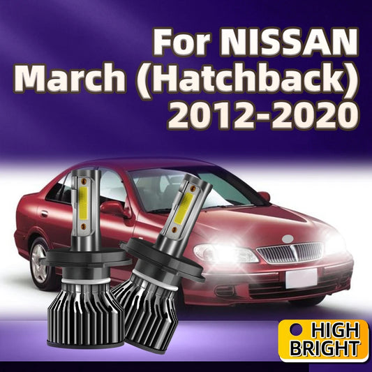 30000LM H4 LED Headlight High Power Turbo Lamp 6000K For NISSAN March Hatchback 2012 2013 2014 2015 2016 2017 2018 2019 2020