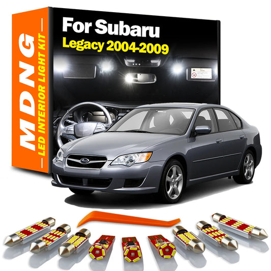 MDNG 14Pcs LED Interior Map Dome Trunk Light Kit For Subaru Legacy 2004 2005 2006 2007 2008 2009 Car Bulbs Canbus Accessories