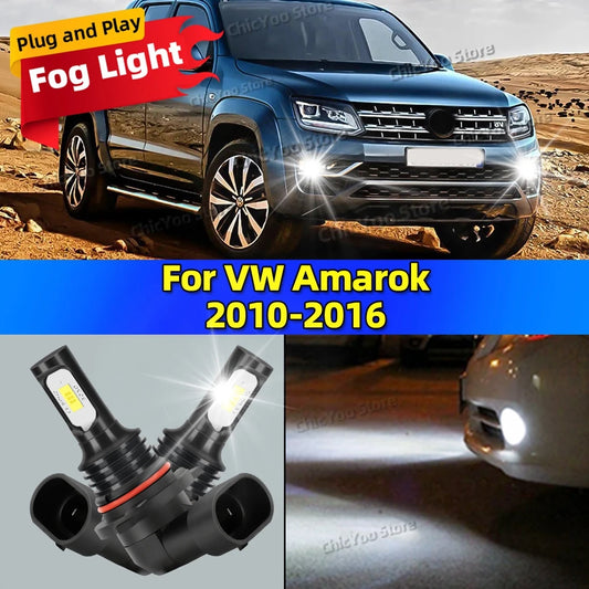 2pcs LED Bulbs Car Fog Light 6000K Anti-Glare Lamp For VW VOLKSWAGEN Amarok 2010 2011 2012 2013 2014 2015 2016 Plug and Play