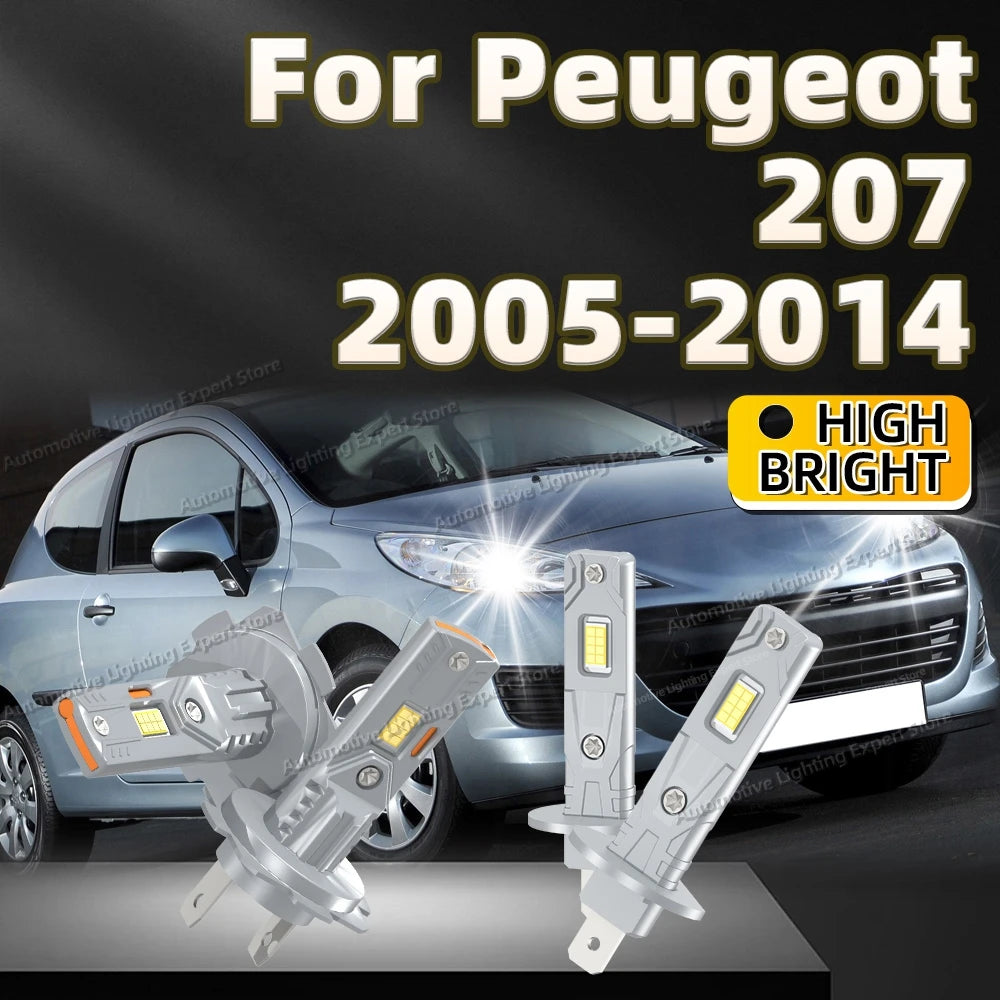 2/4Pcs LED Headlight Bulb CSP Car Light12V 6000K For Peugeot 207 2005 2006 2007 2008 2009 2010 2011 212 2013 2014 Plug and Play