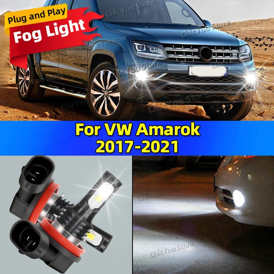 LED Car Fog Light Bulbs Lamp Auto Accessories For VW Amarok 2017 2018 2019 2020 2021 20000LM Ultra Bright Plug and Play