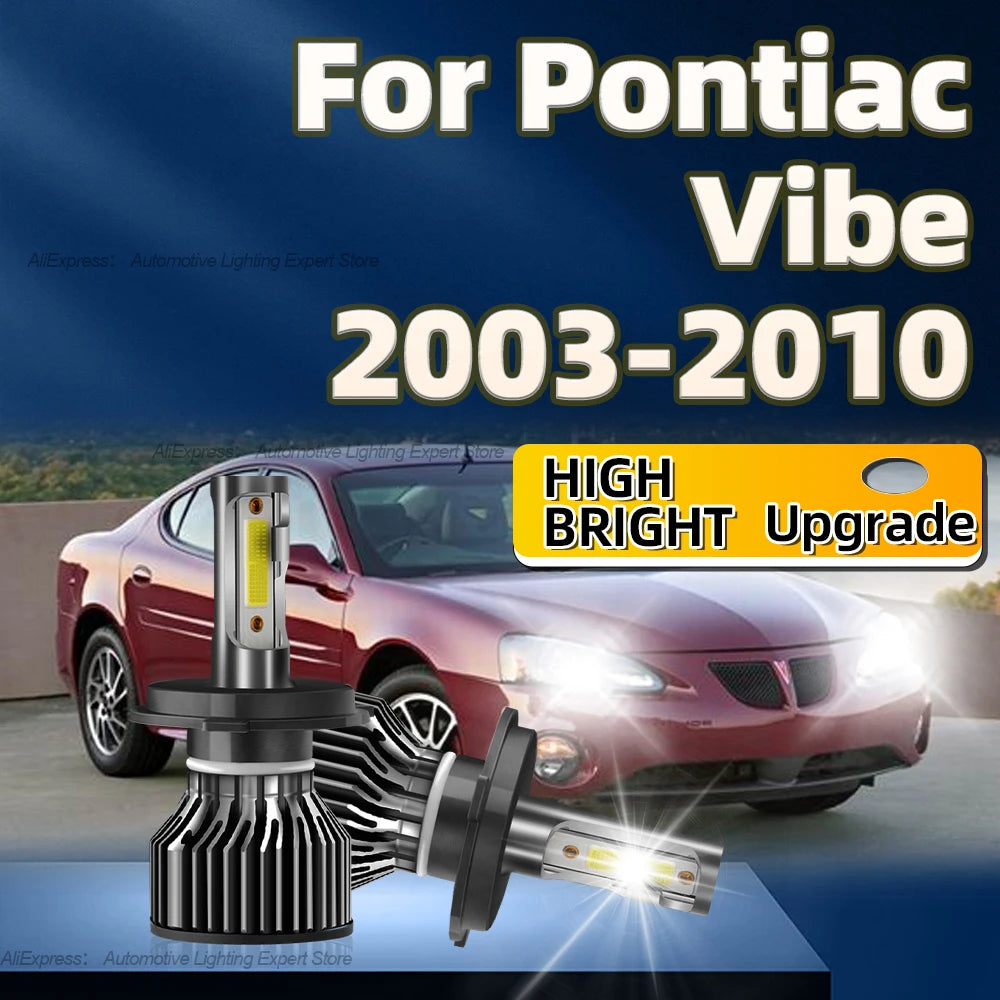 LED Headlight 180W High Power H4 Turbo Car Lamp with Fan 6000K For Pontiac Vibe 2003 2004 2005 2006 2007 2008 2009 2010