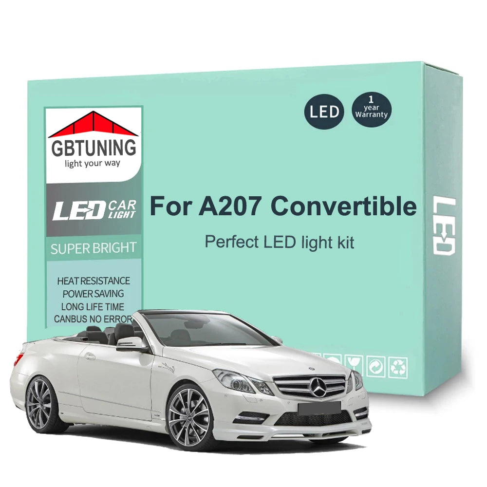 13Pcs Car Accessories For Mercedes Benz E Class A207 Convertible Cabrio 2010-2016 Canbus Dome Footwell LED Interior Light Bulb