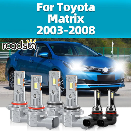 2/6Pcs LED Auto Bulbs For Toyota Matrix 2003 2004 2005 2006 2007 2008 Car Headlight 30000LM High Bright LED Headlamps Fog Lights