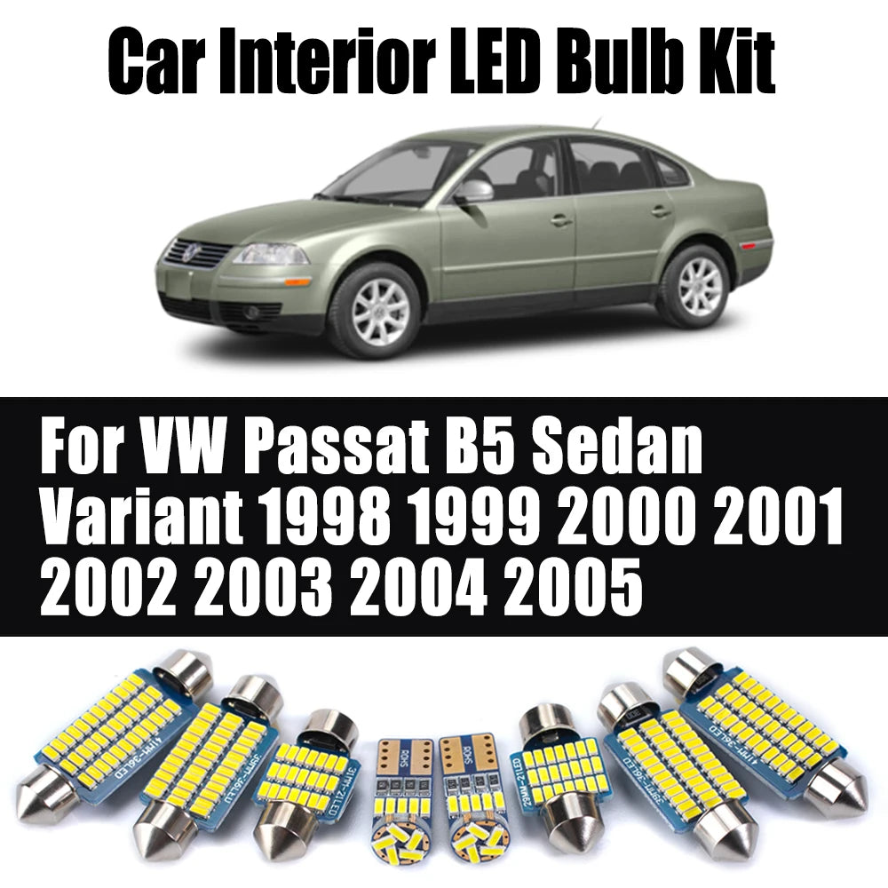 15Pcs LED Interior Map Reading Mirror Light Car Trunk Door Bulb Kit For VW Passat B5 Sedan Variant 1998 2000 2001 2002 2004 2005