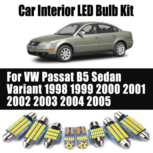 15Pcs LED Interior Map Reading Mirror Light Car Trunk Door Bulb Kit For VW Passat B5 Sedan Variant 1998 2000 2001 2002 2004 2005