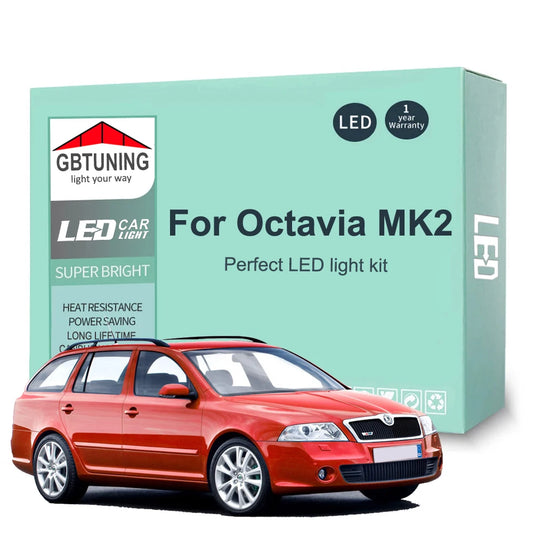 Car Accessories For Skoda Octavia 2 MK2 II A5 Sedan Combi 2005-2012 Canbus Vehicle Dome Footwell LED Interior Light Bulb Kit