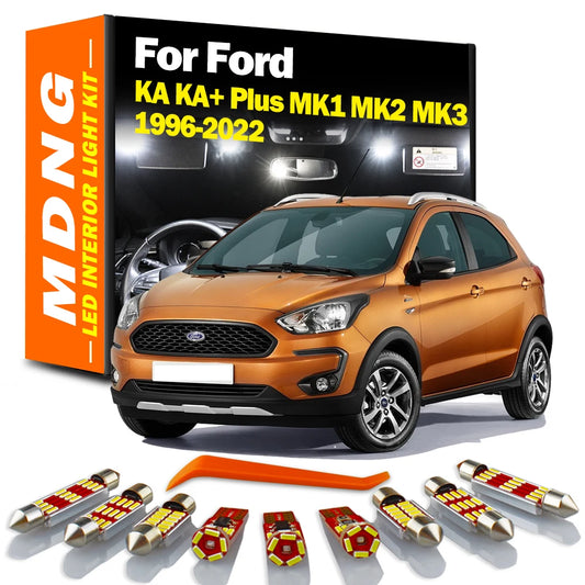 MDNG Vehicle Lamp For Ford KA KA+ Plus MK1 MK2 MK3 1996-2017 2018 2019 2020 2022 LED Interior Dome Map Light Kit Car Led Bulbs