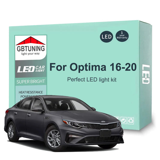 12Pcs Car Accessories For KIA Optima K5 2016 2017 2018 2019 2020 Canbus Reading Trunk License Plate LED Interior Light Bulb Kit
