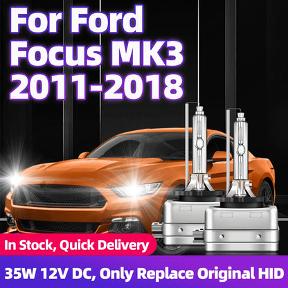 2x HID Xenon Headlights For Ford Focus MK3 2011 2012 2013 2014 2015 2016 2017 2018 Auto Lamp 6000K 8000K 10000K Car Bulb D3S 35W