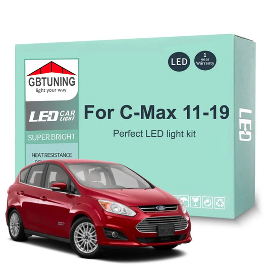 14Pcs Cars Accessories For Ford C-Max Cmax 2011 2012 2013 2014 2015 2016 2017 2018 2019 Canbus LED Interior Light Bulb Tools