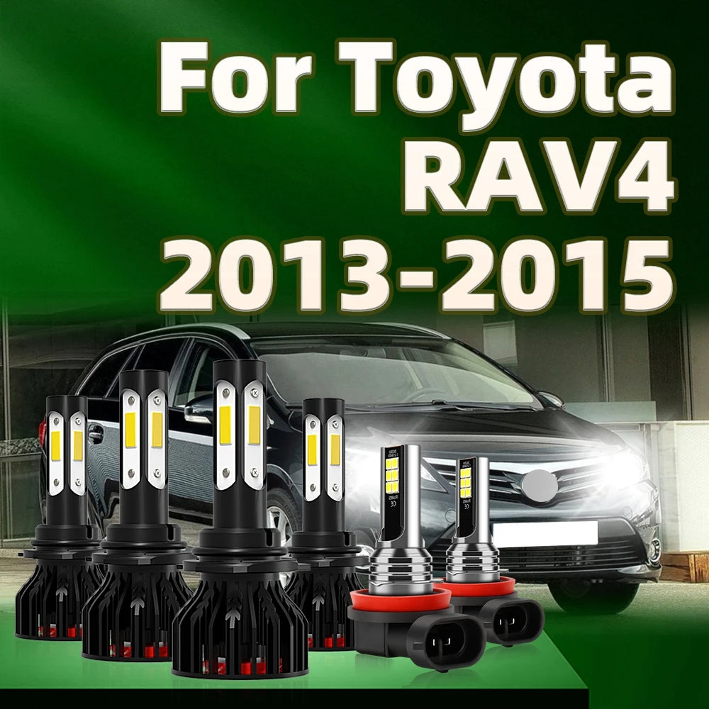 2/4/6Pcs 6000K Led Lamp High Power 130W Car Headlight Fog Light Kit Set Vehicles For Toyota RAV4 2013 2014 2015