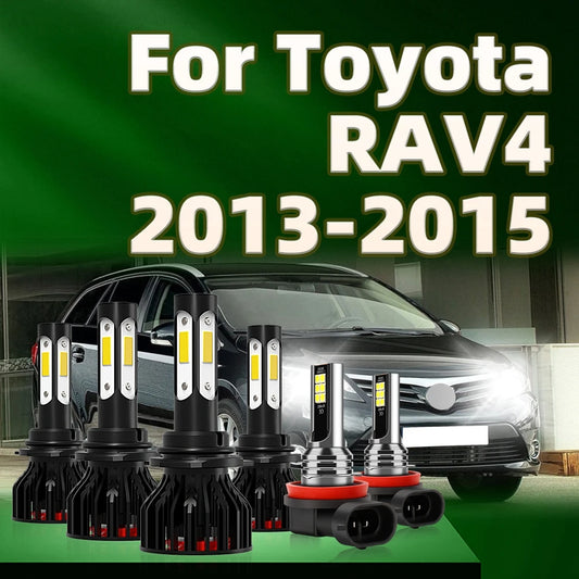2/4/6Pcs 6000K Led Lamp High Power 130W Car Headlight Fog Light Kit Set Vehicles For Toyota RAV4 2013 2014 2015
