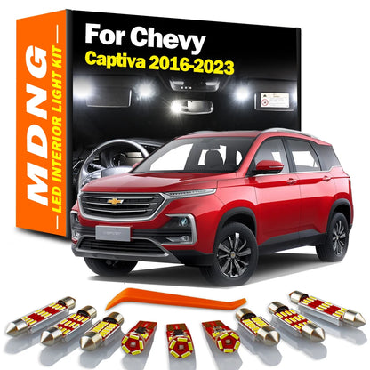 MDNG 14Pcs Canbus For Chevrolet Chevy Captiva 2016 2017 2018 2019 2020 2021 2022 2023 Car LED Interior Reading Light Bulbs Kit