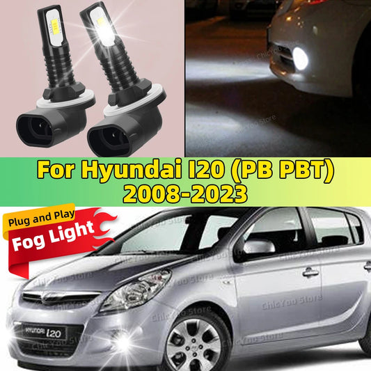For Hyundai I20 PB PBT 2008-2023 2013 2014 2015 2016 2017 2018 2019 2020 2Pcs LED Lamp Car Front Fog Light 20000LM Ultra Bright