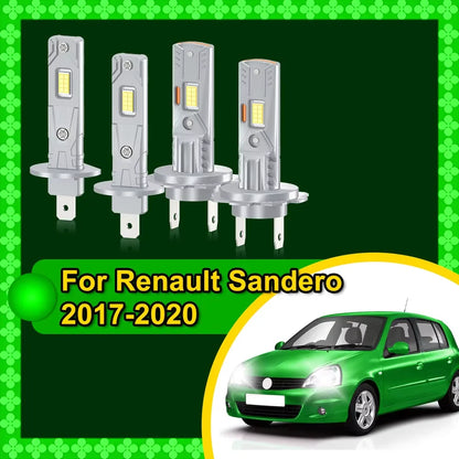 2/4Pcs Auto Bulbs For Renault Sandero 2017 2018 2019 2020 Super Bright LED Headlamps 6000K 30000LM High Low Beam Headlight 12V