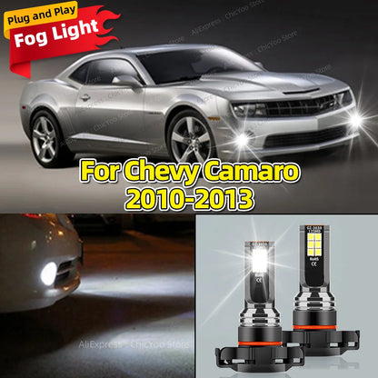 2Pcs 6000K LED Car Front Fog Light Lamps 5202 PS19W H16(EU) Bulb For Chevy Camaro 2010 2011 2012 2013 Auto Accessory