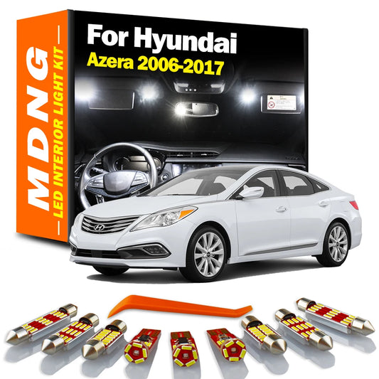 MDNG Canbus Car Bulbs LED Interior License Plate Dome Trunk Light Kit For Hyundai Azera 2006 2007 2008 2009 2010 2011 2012-2017