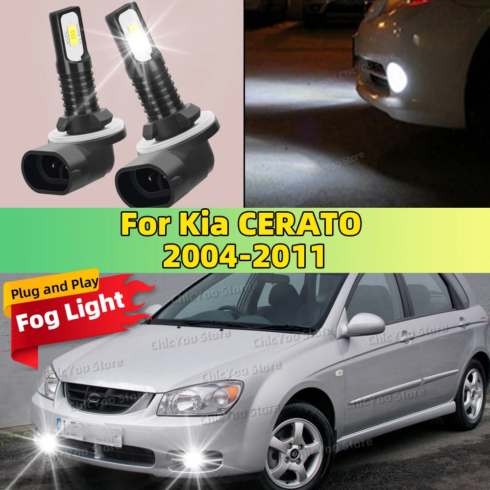 For Kia CERATO 2004-2011 2005 2006 2007 2008 2009 2010 2Pcs LED Lamp Car Front Fog Light 20000LM Ultra Bright Anti-Glare
