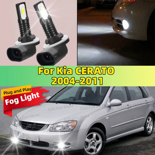 For Kia CERATO 2004-2011 2005 2006 2007 2008 2009 2010 2Pcs LED Lamp Car Front Fog Light 20000LM Ultra Bright Anti-Glare