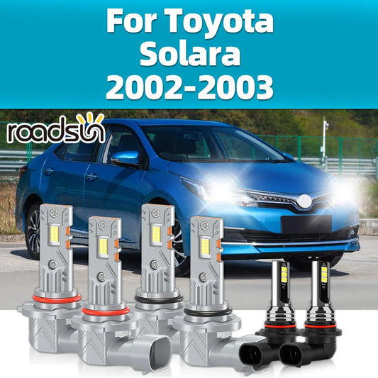 2/6Pcs LED Car Lamp Bulbs 6000K For Toyota Solara 2002 2003 Auto Headlights 30000LM Headlamps CSP Chips LED Fog Lights Plug&Play