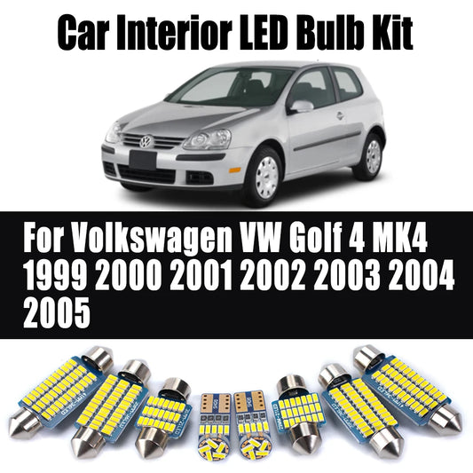 13Pcs Canbus For Volkswagen VW Golf 4 MK4 1999 2000 2001 2002 2003 2004 2005 Vanity Mirror Lamp LED Interior Map Dome Light Kit