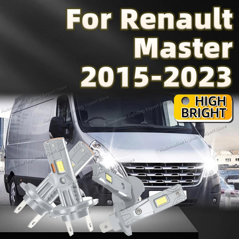 2/4Pcs LED Headlight Bulbs 25000LM Wireless CANBUS 6000K Lamp For Renault Master 2015 2016 2017 2018 2019 2020 2021 2022 2023